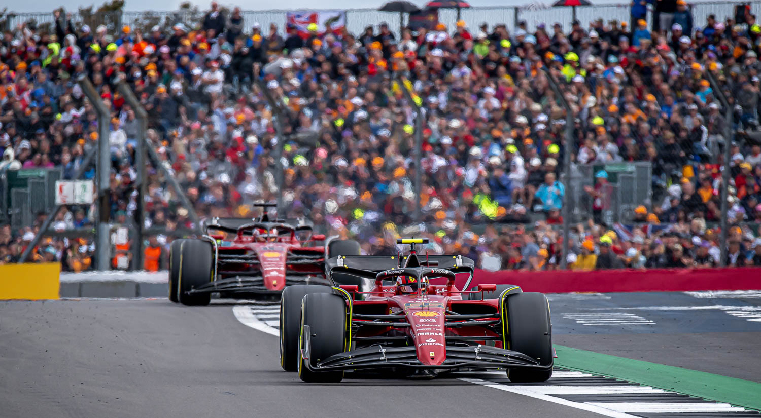 Carlos Sainz - Ferrari and Charles Leclerc - Ferrari, Silverstone, 2022