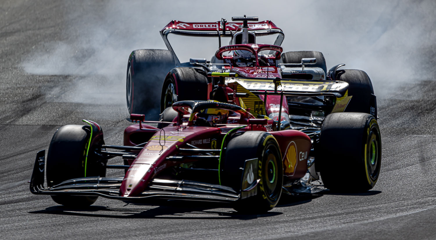 Valtteri Bottas and Carlos Sainz, Monza Circuit, 2022
